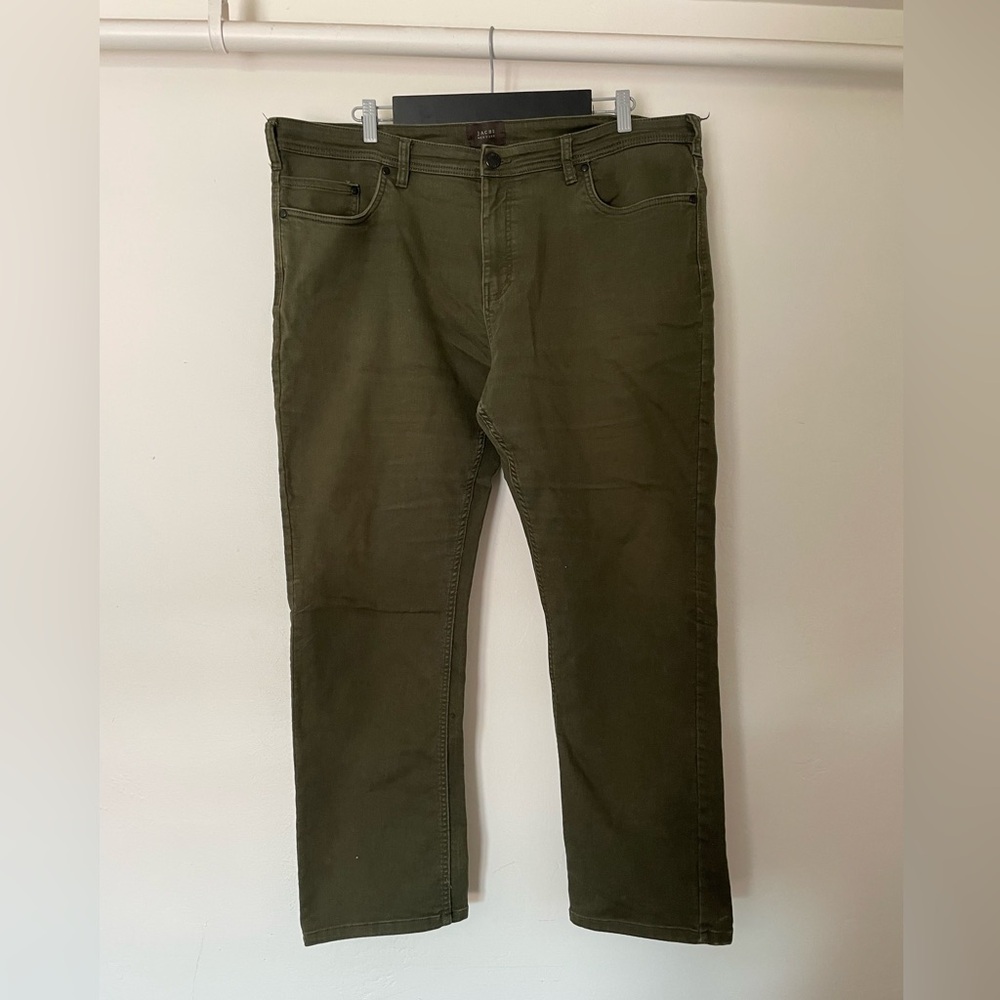 JACHS Mens Pants 40x32 Green Stretch Slim Fit Casual Jeans Minimalist Streetwear